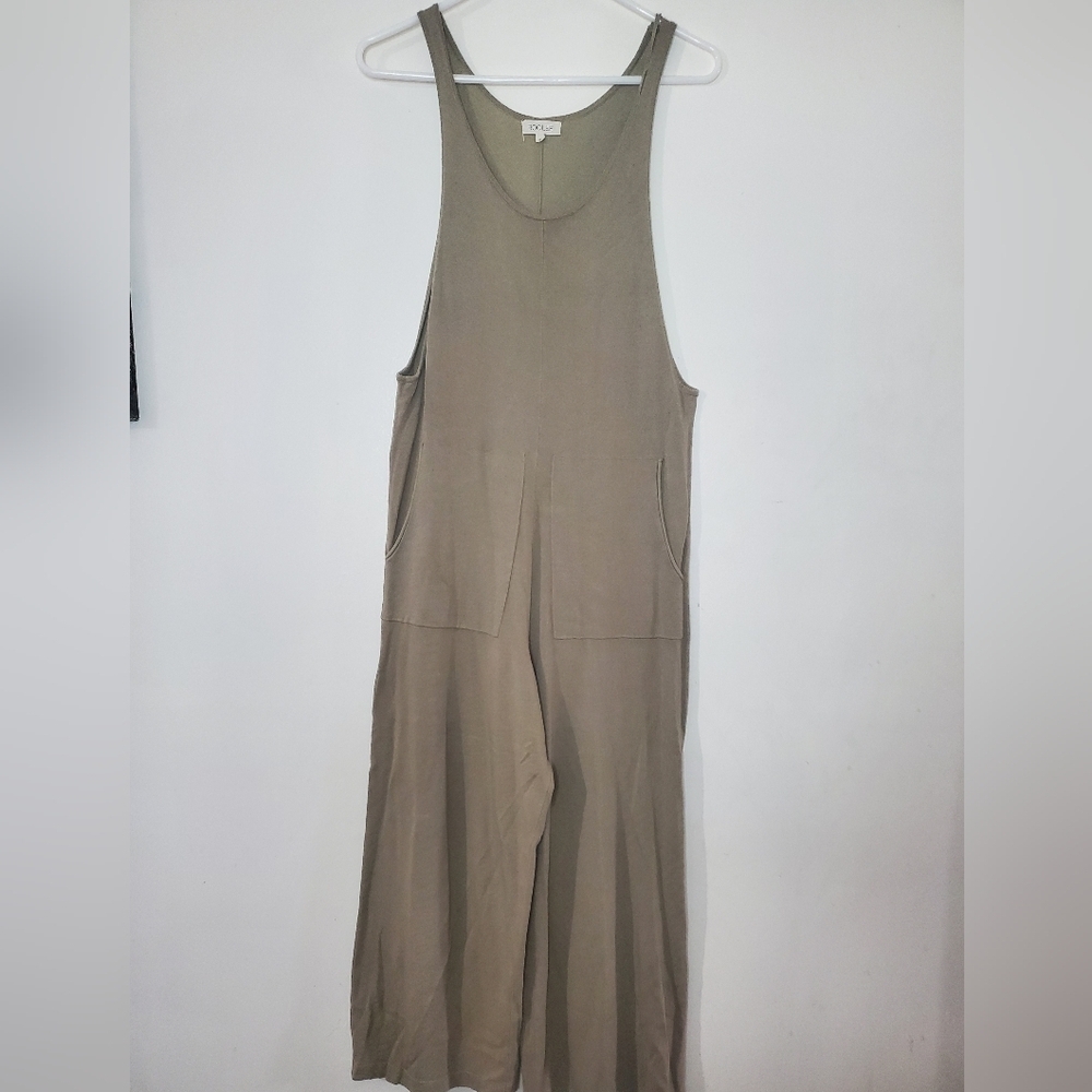 Roolee Knit Wideleg Jumpsuit Size Small Beige BoHo Nursing Friendly